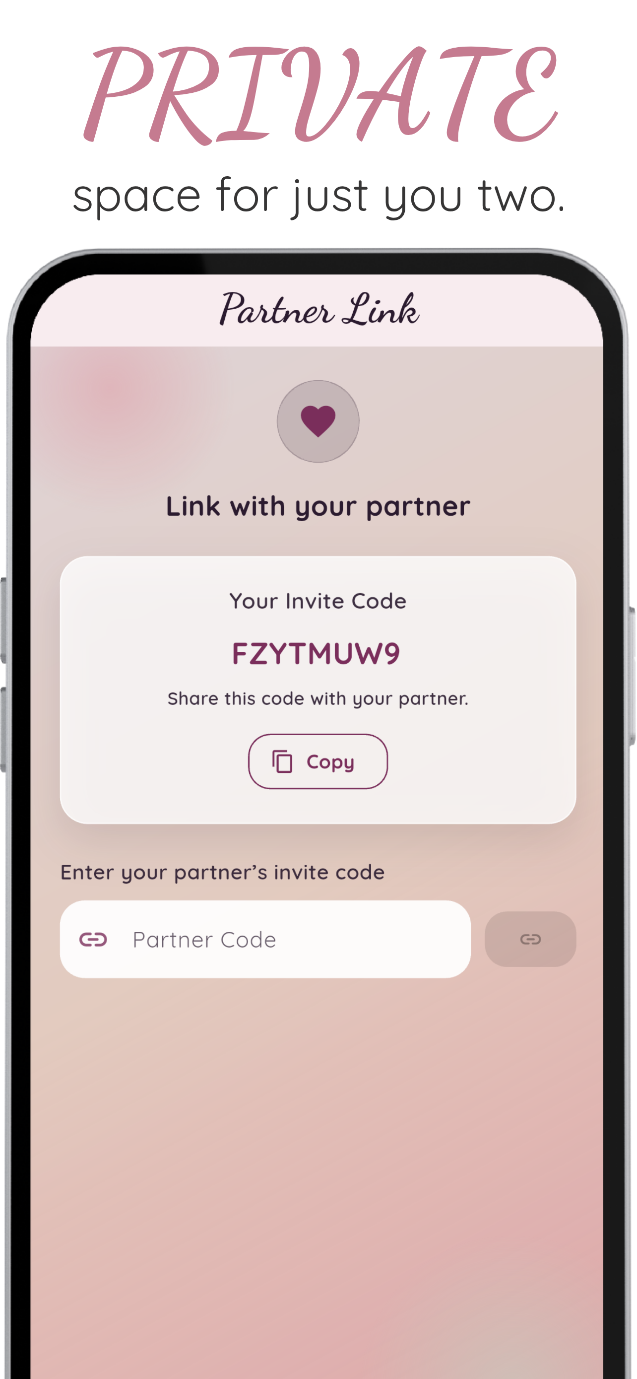 HeartSync shared memories screen