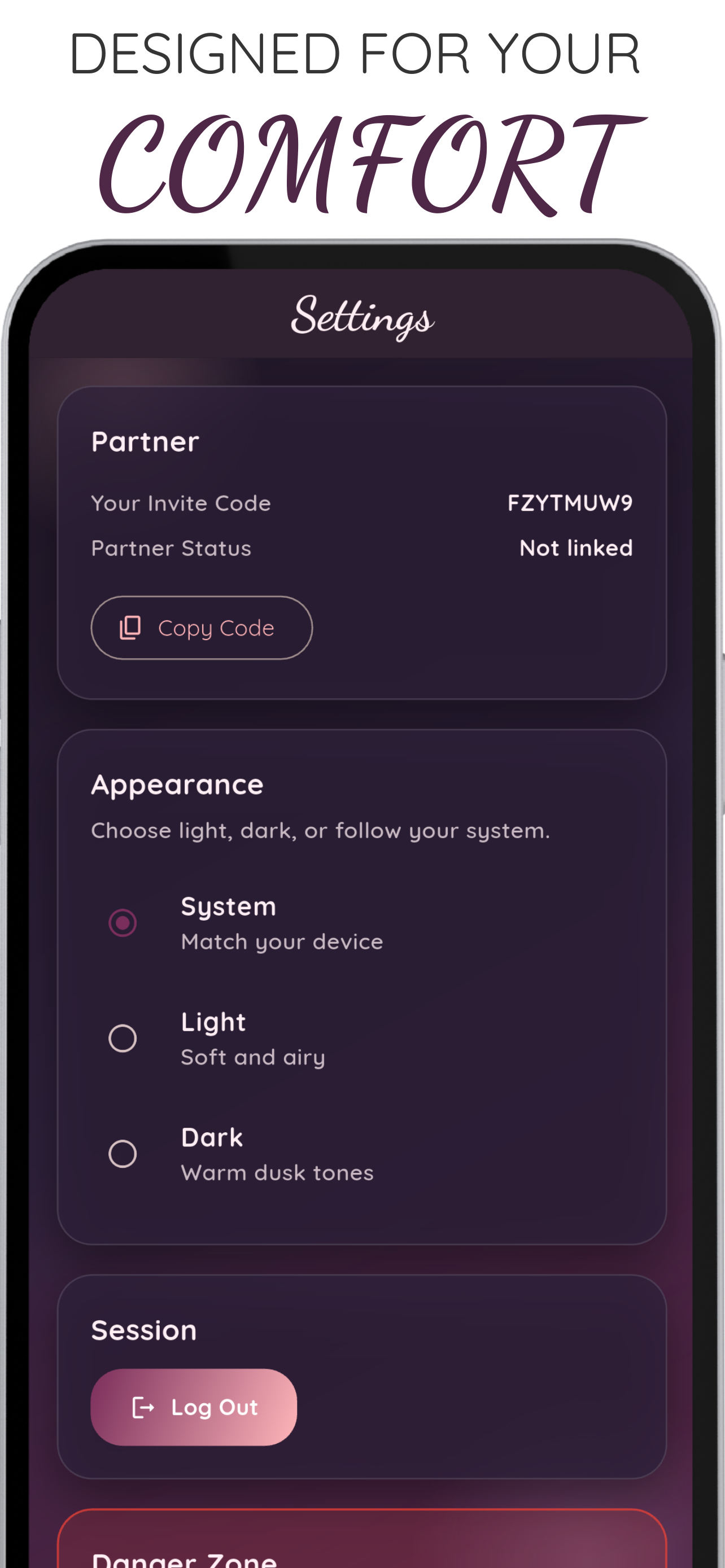 HeartSync milestones screen