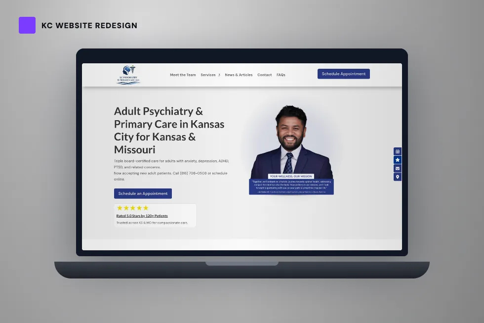 KC Psychiatry and Primary Care website project preview
