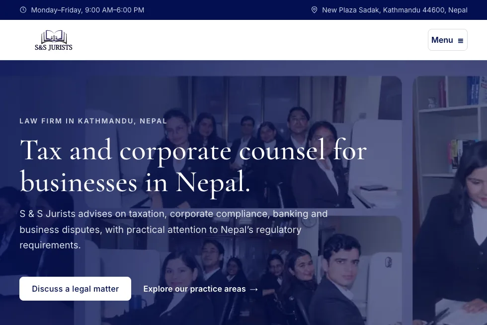 SS Jurists website project preview