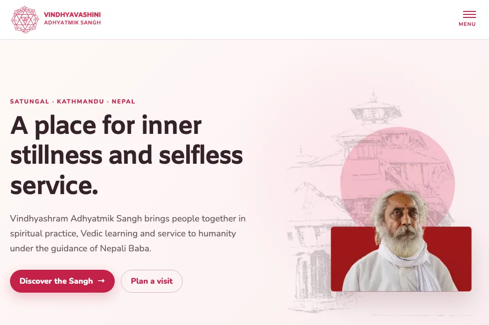 Vindhyashram website project preview